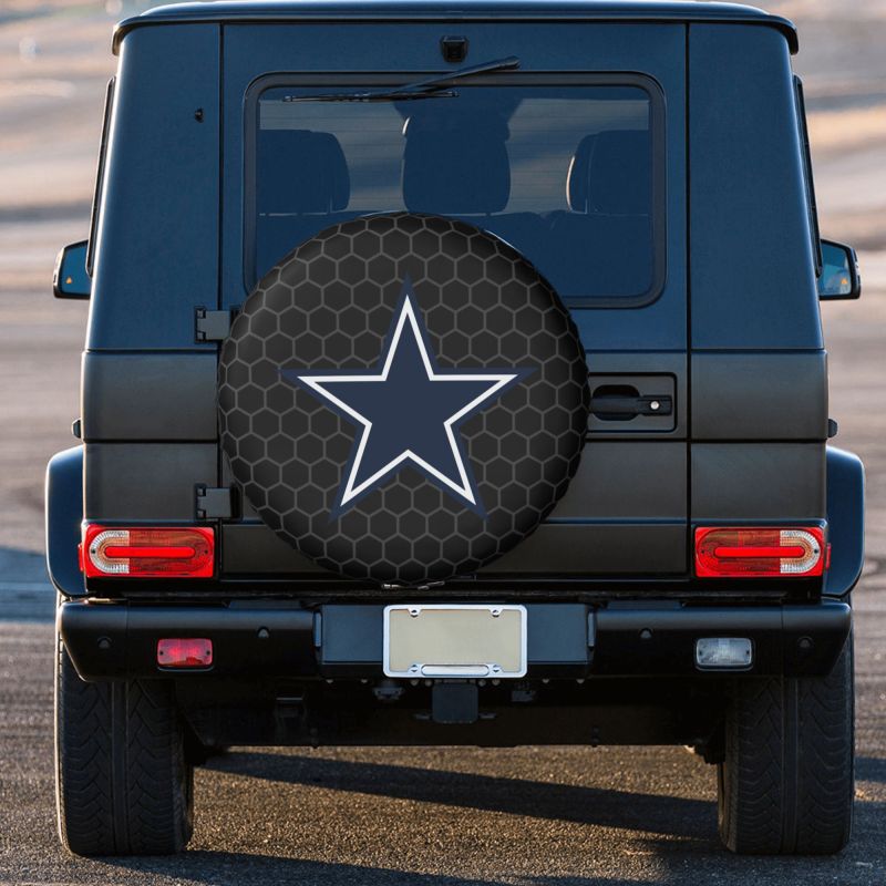 Dallas Cowboys Grid printed car tire cover dustproof and waterproof tire cover