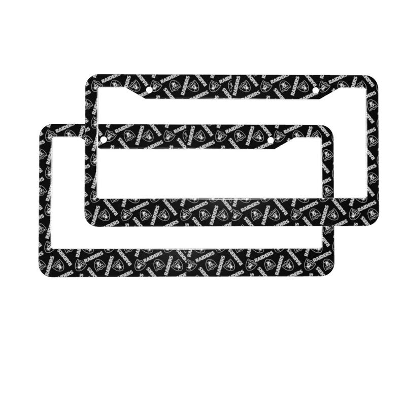 Las Vegas Raiders Print front rear license plate holder circular hole license plate holder (one pair)