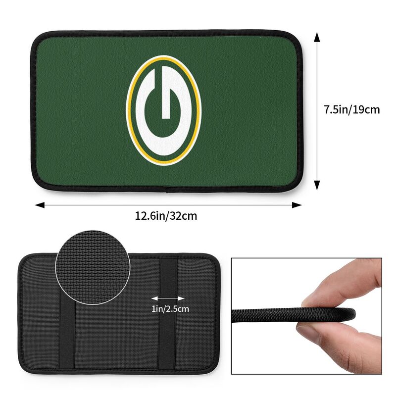 Car armrest box pad Green Bay Packers Printed central armrest box pad protective pad