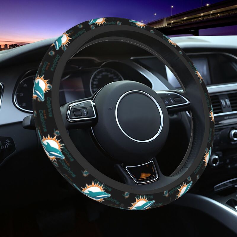 Miami Dolphins Printed elastic steering wheel cover car steering wheel protective cover