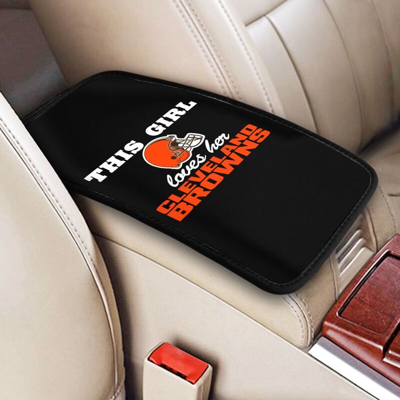 Cleveland Browns Printing car center console pad car armrest protective cover