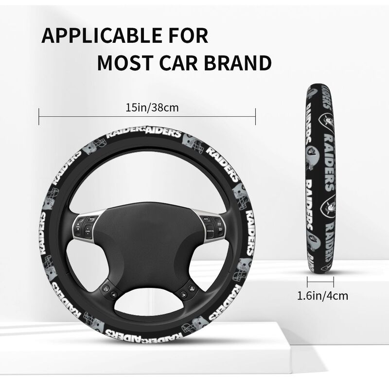 Las Vegas Raiders 2 Printed elastic steering wheel cover car steering wheel protective cover
