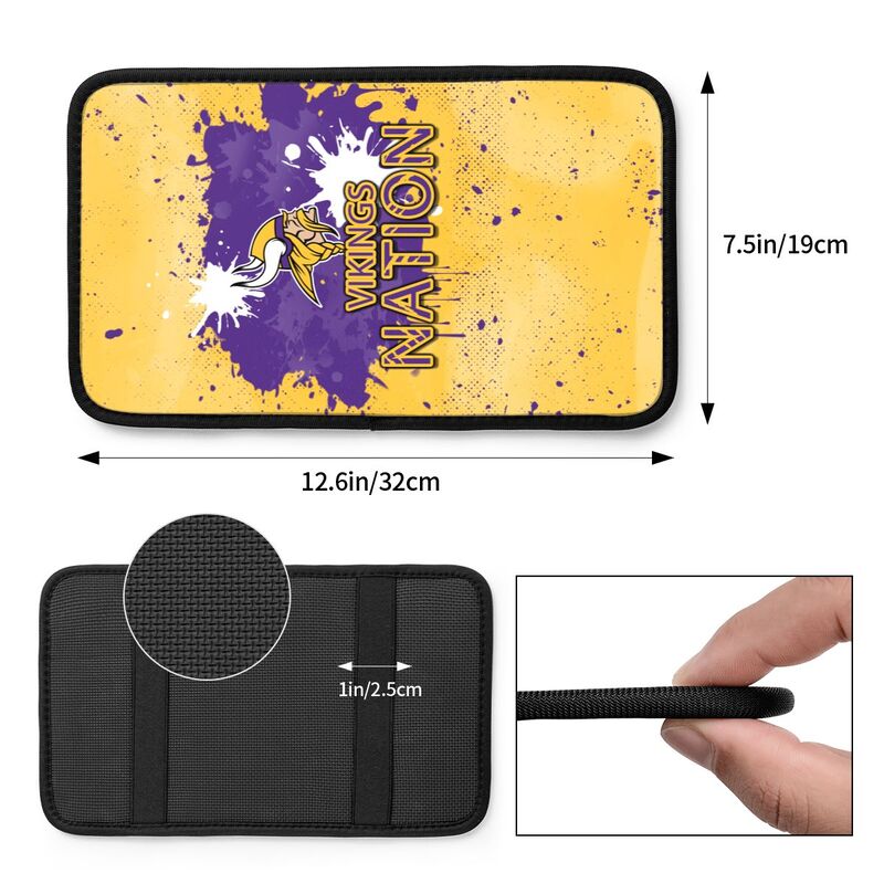 Minnesota Vikings print car center console armrest pad Car armrest box protective cover