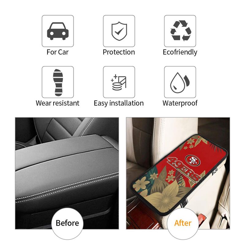 San Francisco 49ers Car armrest box protective cover car center console armrest pad