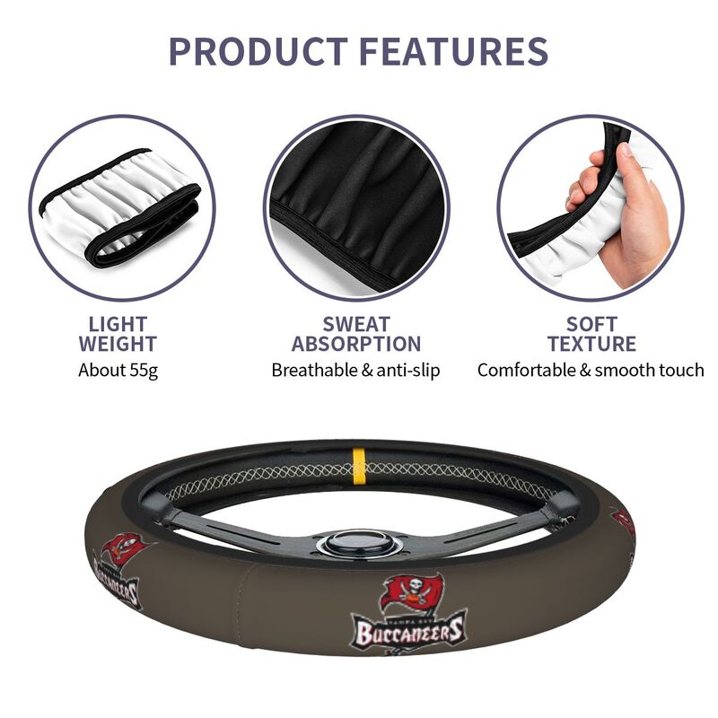 Tampa Bay Buccaneers 5 Printed car protective cover elastic steering wheel cover