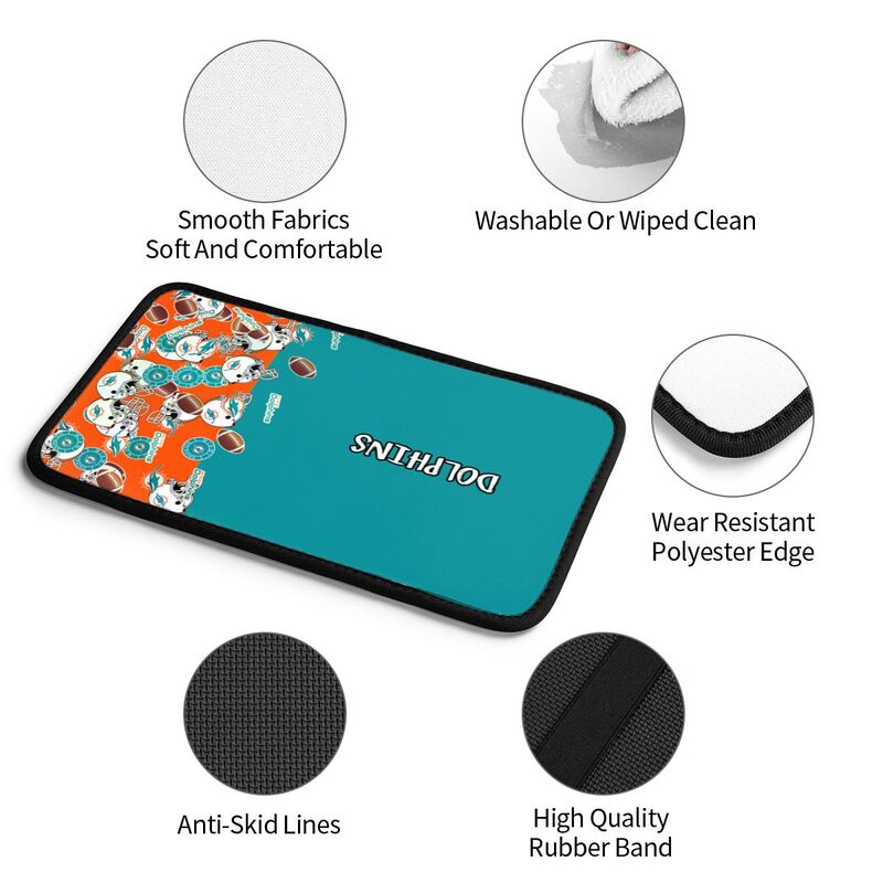 Miami Dolphins print Car center console armrest pad car armrest protective cover