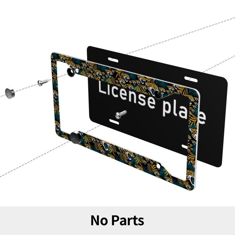 Jacksonville Jaguars Print Car license plate frame four hole license plate holder (one pair)