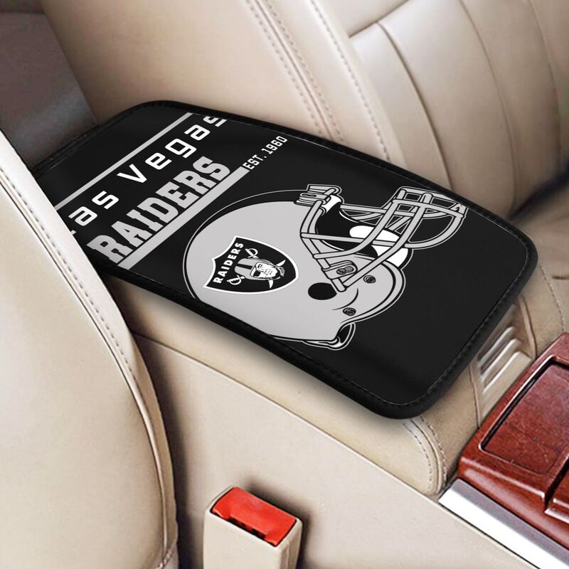 Las Vegas Raiders 3 Print car armrest box cushion armrest protective cover