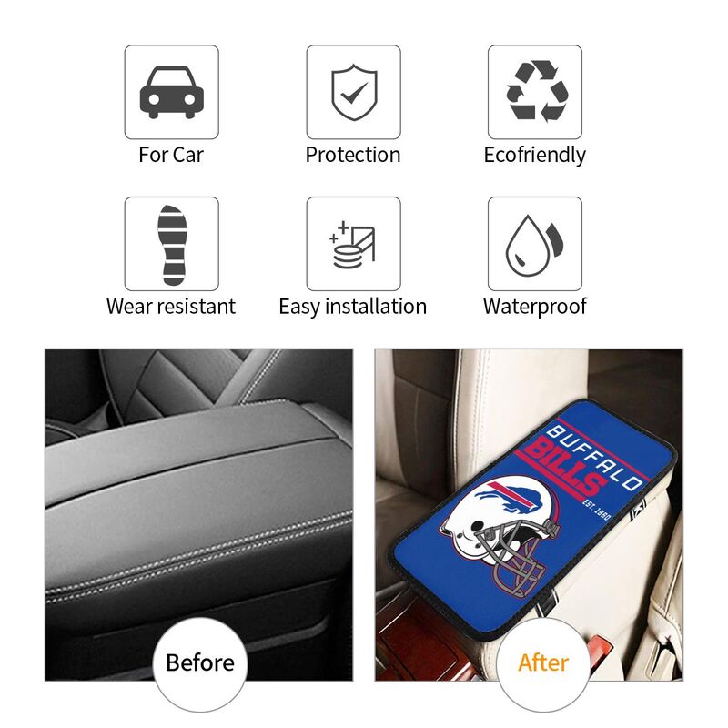 Buffalo Bills Print car armrest box cushion armrest protective cover