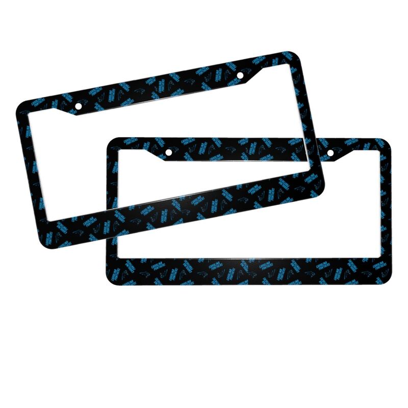 Carolina Panthers Print front rear license plate holder circular hole license plate holder (one pair)