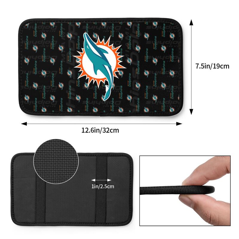 Miami Dolphins printed Car handrail cushion Personalized car armrest cover