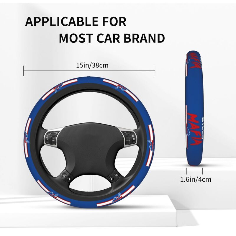 Buffalo Bills 4 Printed breathable anti slip cover elastic steering wheel cover