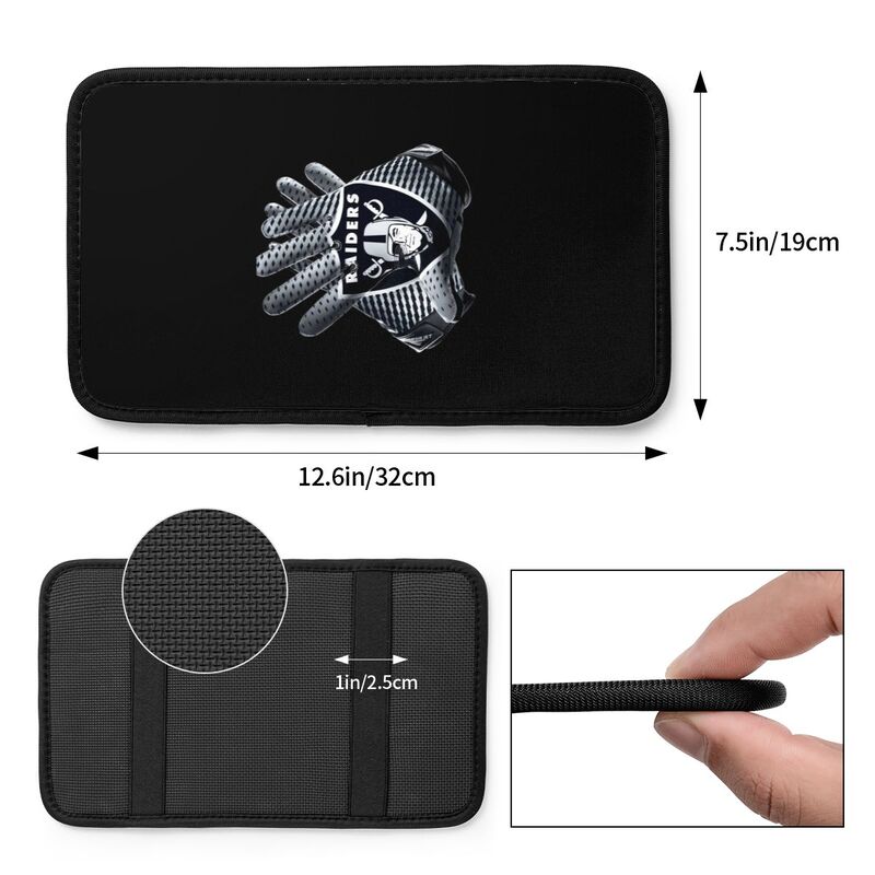 Car armrest box pad Las Vegas Raiders 2 Printed central armrest box pad protective pad
