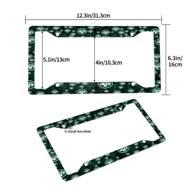 New York Jets Print Car license plate frame four hole license plate holder (one pair)