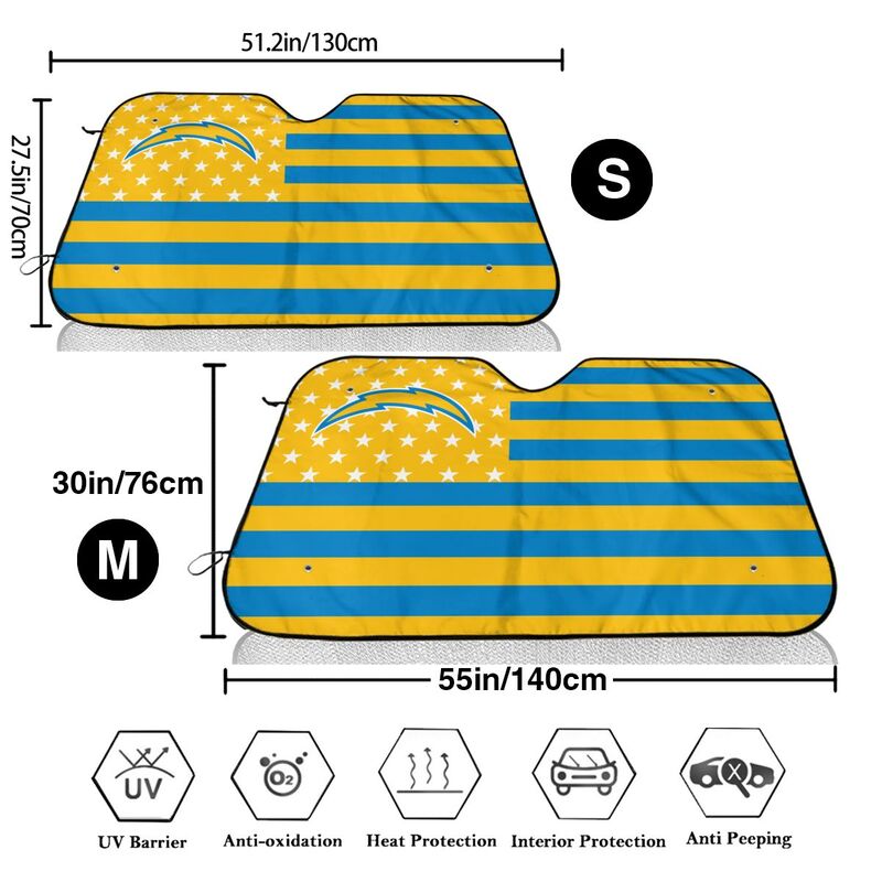 San Diego Chargers Printed car windshield sunshade (multi size) front windshield sunshade