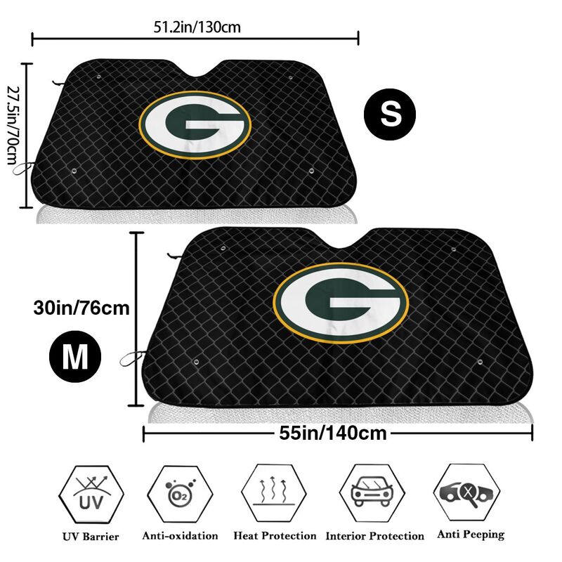 Green Bay Packers Print Car windshield sunshades is suitable front Car windshield sunshades