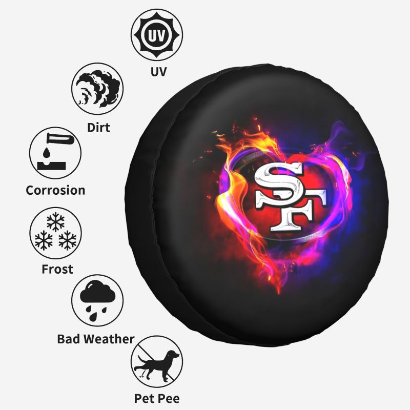 San Francisco 49ers printed car tire cover dustproof and waterproof tire cover