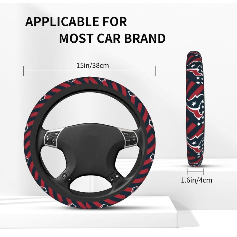 Houston Texans Printed breathable elastic steering wheel cover