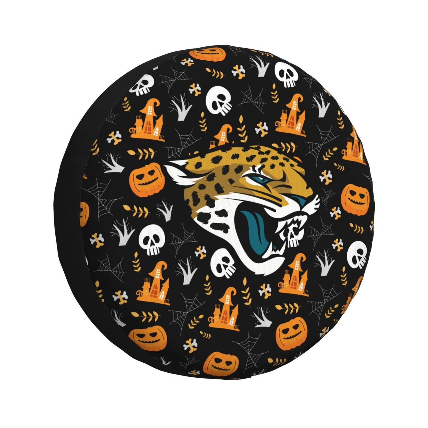 Jacksonville Jaguars Print Pumpkin Castle Small Printed Car Tire Cover Tire Dust Cover