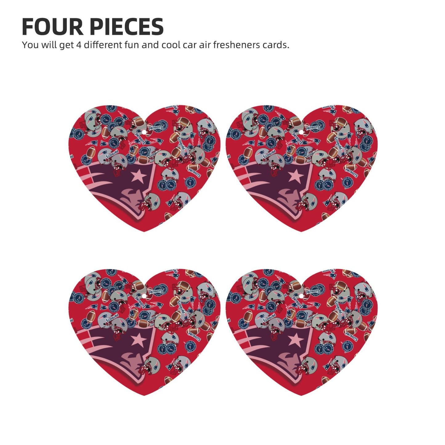 4-pcs New England Patriots Car Air Fresheners Cards Set car aromatherapy tablets