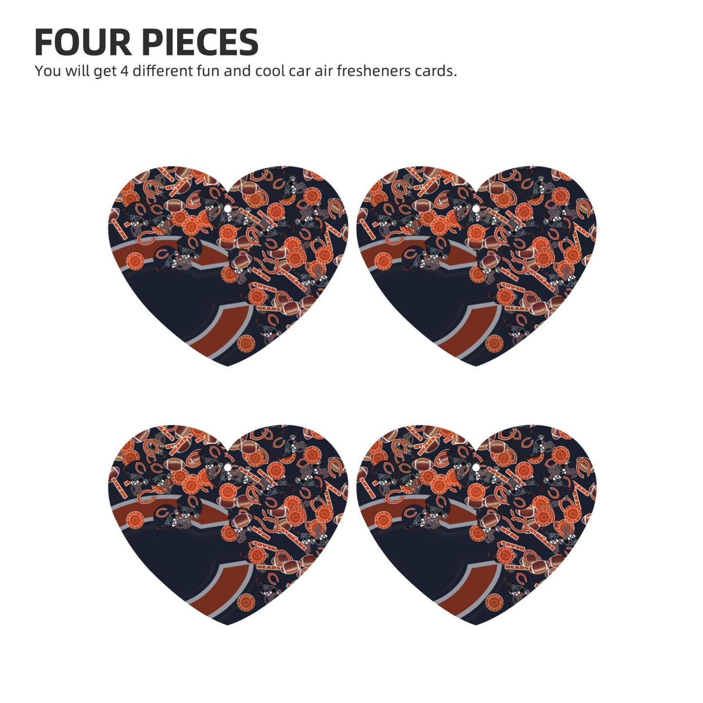 4-pcs Chicago Bears Car Air Fresheners Cards Set car aromatherapy tablets