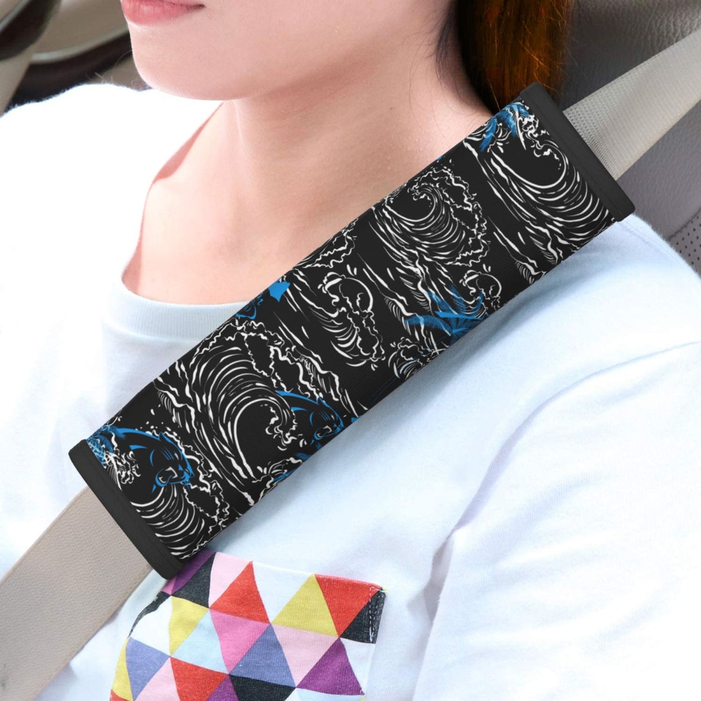 Carolina Panthers Car seat belt shoulder strap UNISEX seat belt protective cover black