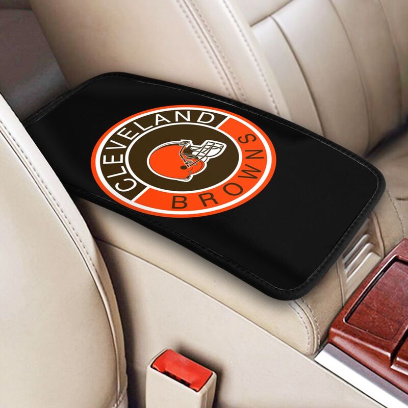 Cleveland Browns print car armrest protective cover Car center console armrest pad