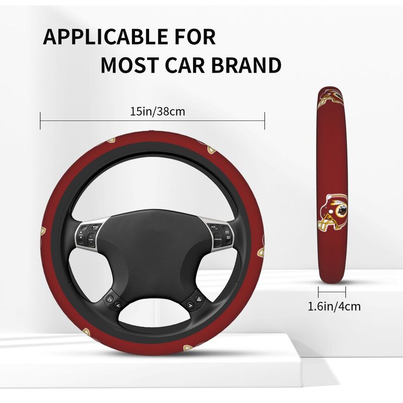 Washington Commanders Printed elastic steering wheel cover anti slip breathable