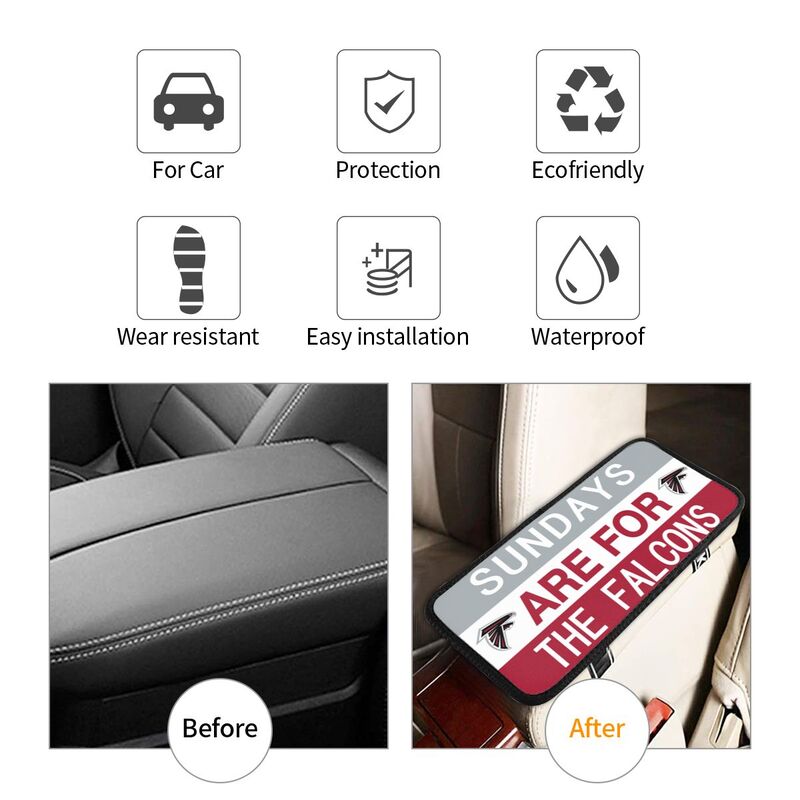 Atlanta Falcons Personalized printed car armrest cover Car handrail box cushion