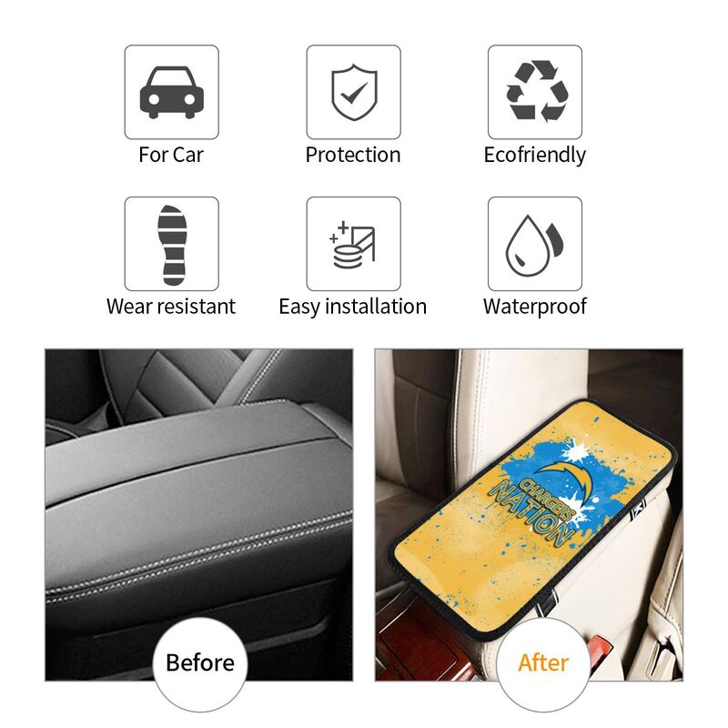 San Diego Chargers print car center console armrest pad Car armrest box protective cover