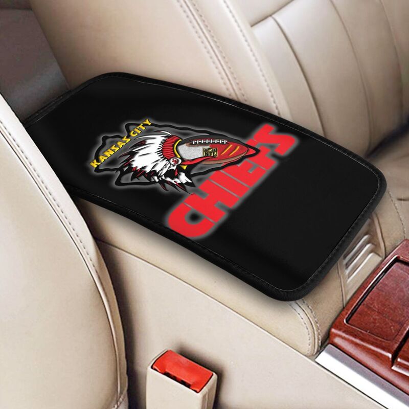 Car armrest box pad Kansas City Chiefs Printed central armrest box pad protective pad