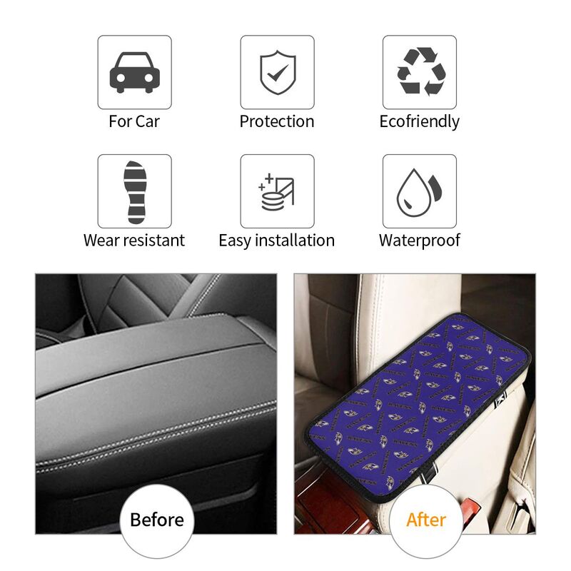 Baltimore Ravens Printed armrest protective cover car armrest box cushion