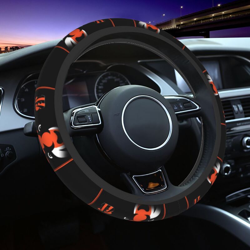 Cincinnati Bengals Printed elastic steering wheel cover car steering wheel protective cover