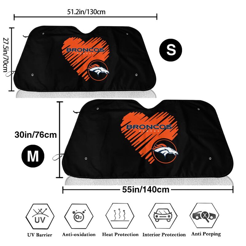 Denver Broncos Printing is suitable car front windshield sunshades Car windshield sunshades