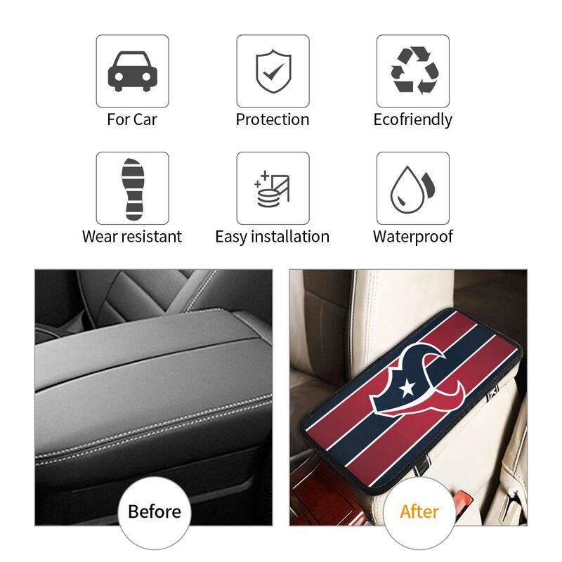 Houston Texans2 Printed car armrest box pad anti-abrasion pad