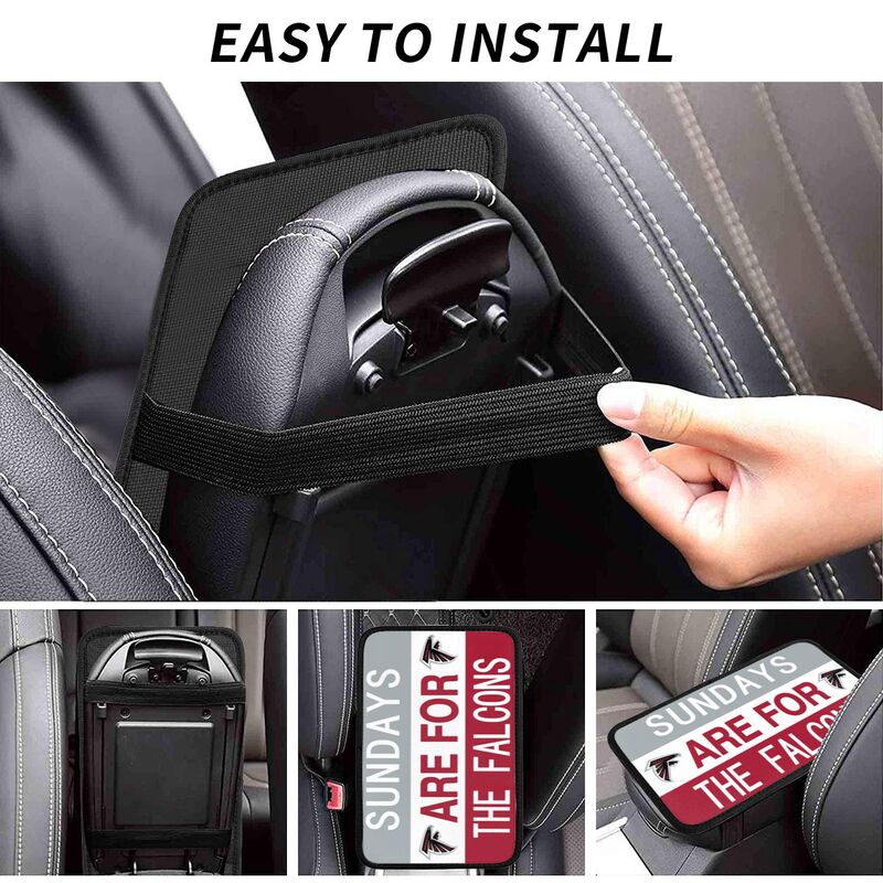 Atlanta Falcons Personalized printed car armrest cover Car handrail box cushion