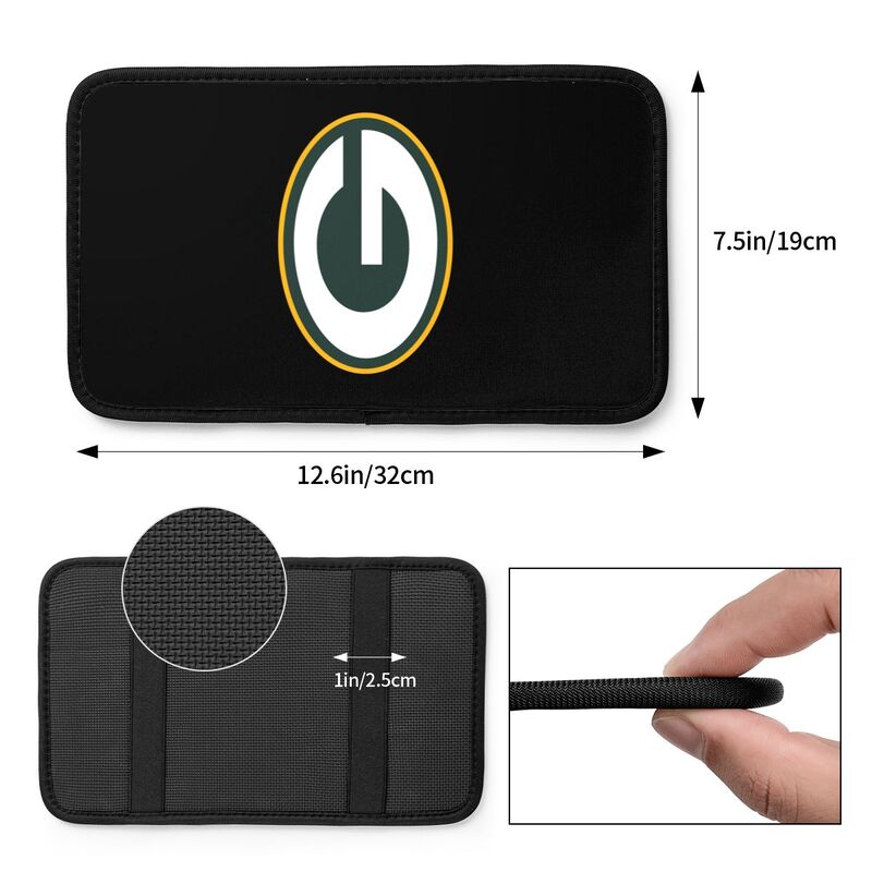 Car armrest box pad Green Bay Packers 3 Printed center armrest box pad protective pad