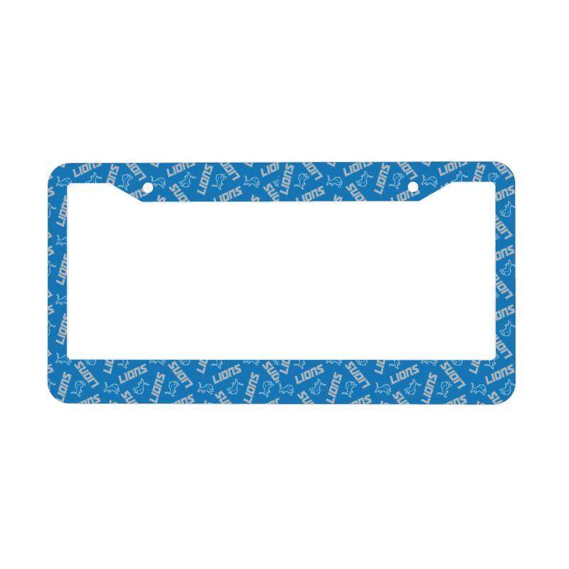 Detroit Lions Print front rear license plate holder circular hole license plate holder (one pair)