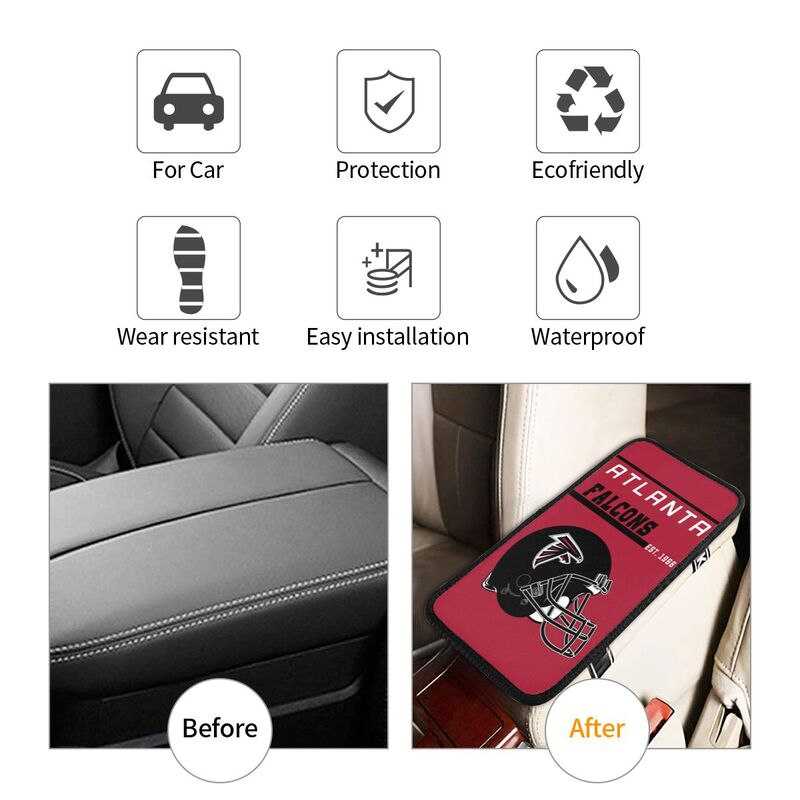 Atlanta Falcons Print car armrest box cushion armrest protective cover
