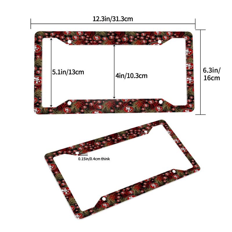 San Francisco 49ers Print Car license plate frame four hole license plate holder (one pair)