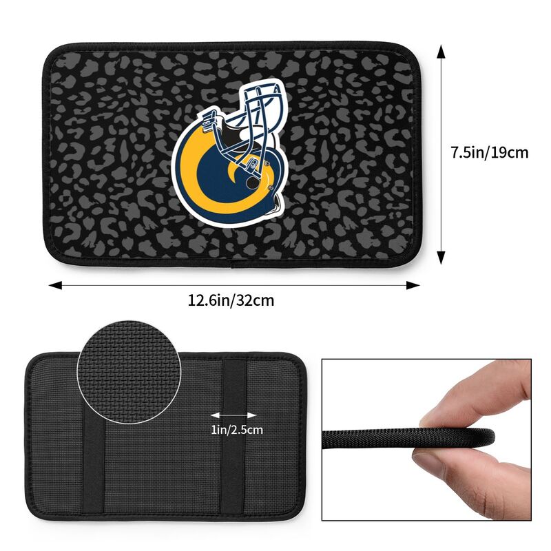 Los Angeles Rams 3 print Car handrail box cushion Personalized car armrest cover