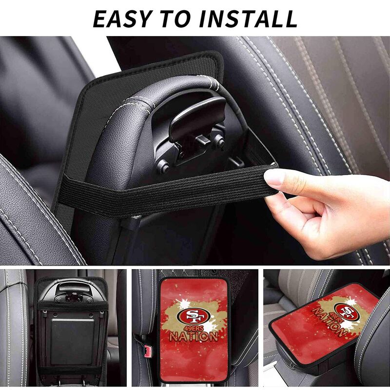 San Francisco 49ers print car center console armrest pad Car armrest box protective cover