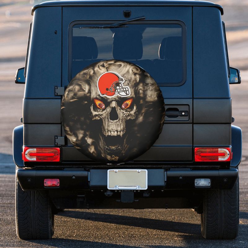 Cleveland Browns print Skull print car tire cover tire dust cover