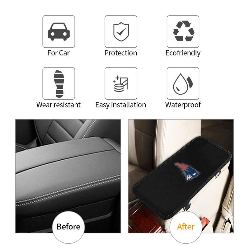 New England Patriots1 Printed car center armrest box pad anti slip pad