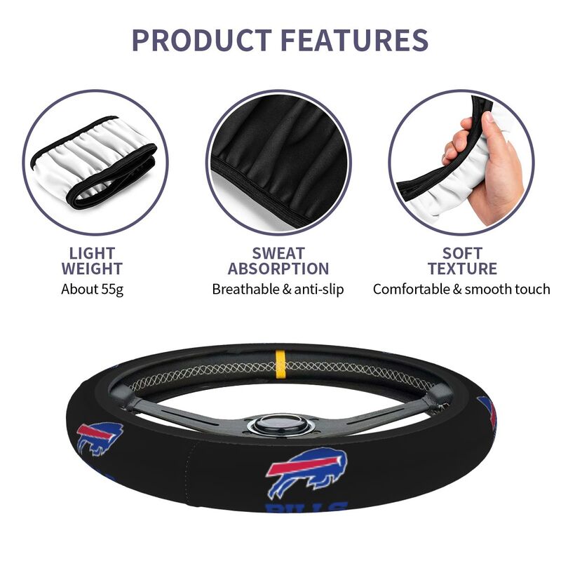 Buffalo Bills Printed elastic steering wheel cover anti slip breathable