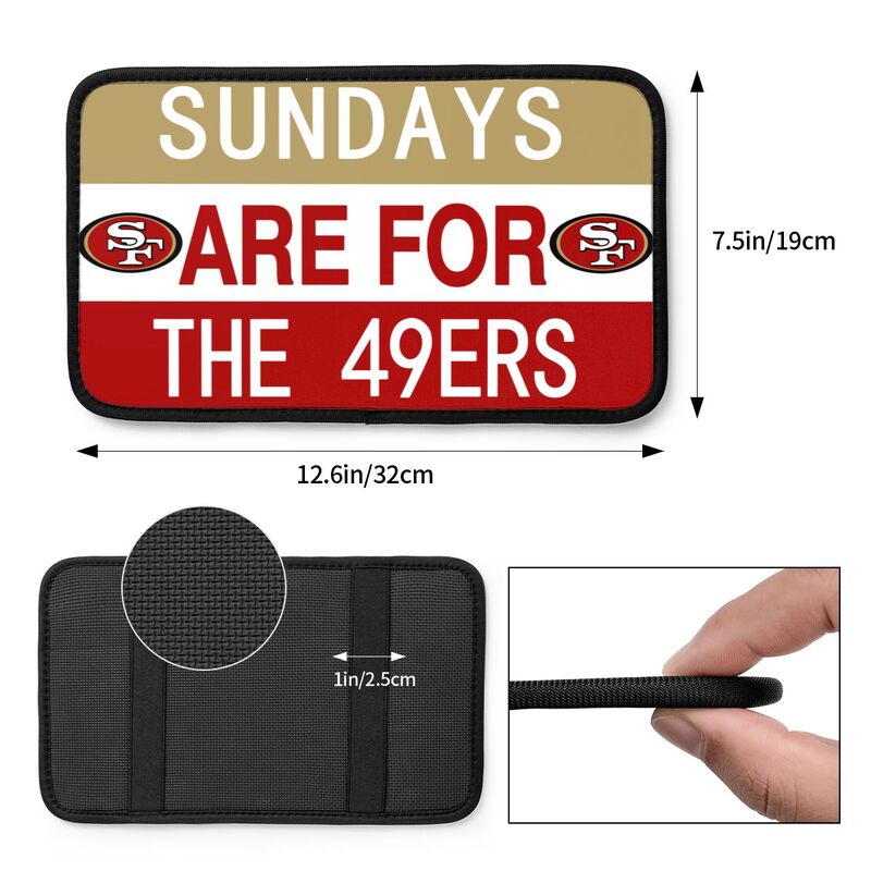 San Francisco 49ers Personalized printed car armrest cover Car handrail box cushion