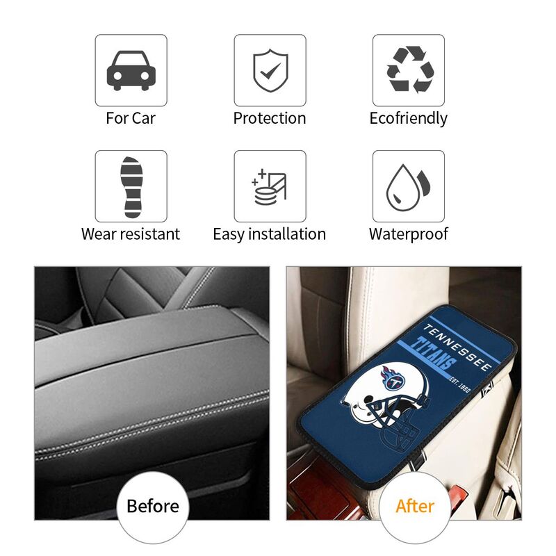 Tennessee Titans Print car armrest box cushion armrest protective cover