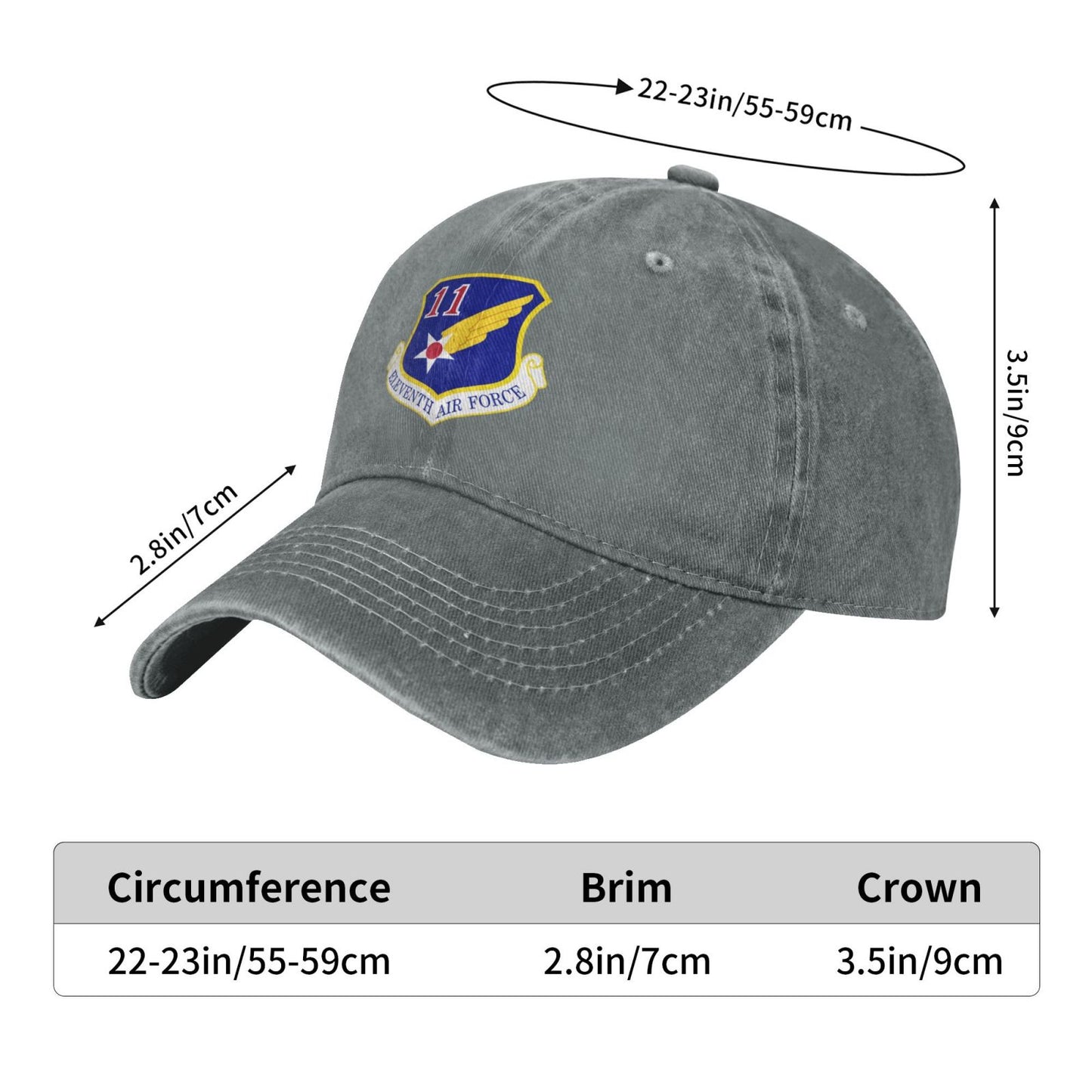 Eleventh Air Force-Emblem Printed unisex baseball cap adjustable cap veteran gift