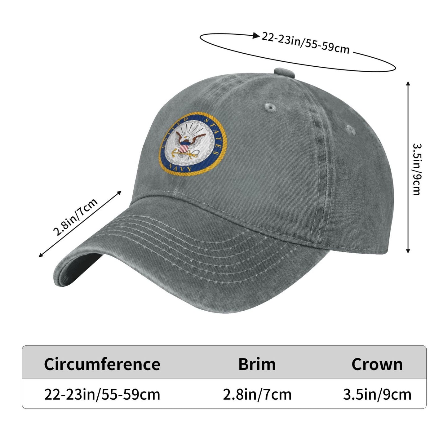 Emblem Of The United States Navy Printed unisex baseball cap adjustable cap veteran gift