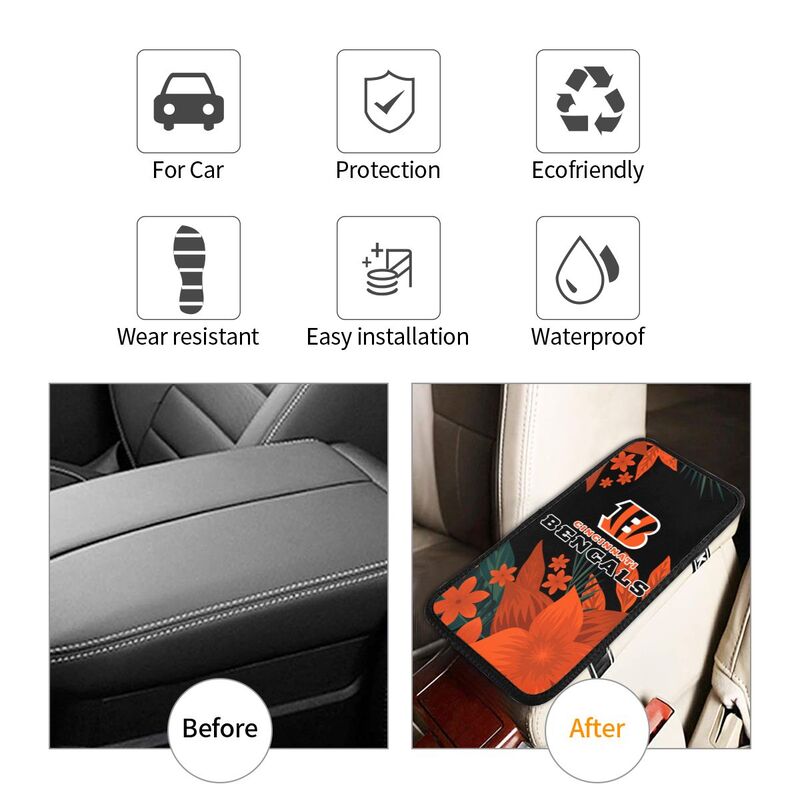 Cincinnati Bengals Car armrest box protective cover car center console armrest pad